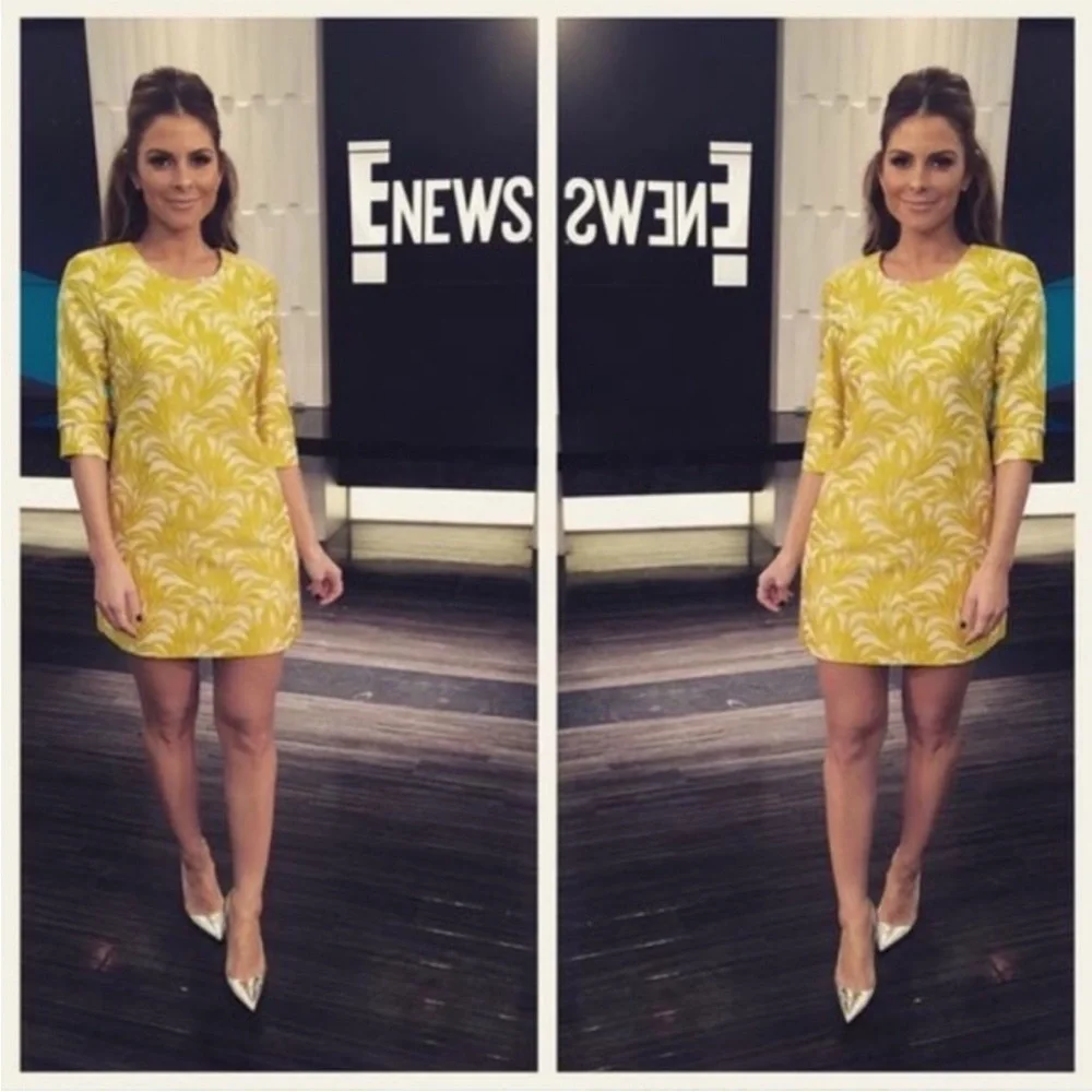 INTERMIX Yellow Clarke Jacquard Shift Dress - Picture 2 of 11